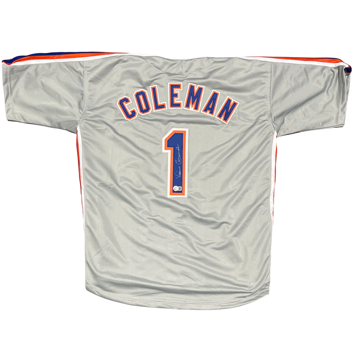 Vince Coleman Signed New York Mets Custom Jersey Beckett Witness BAS COA
