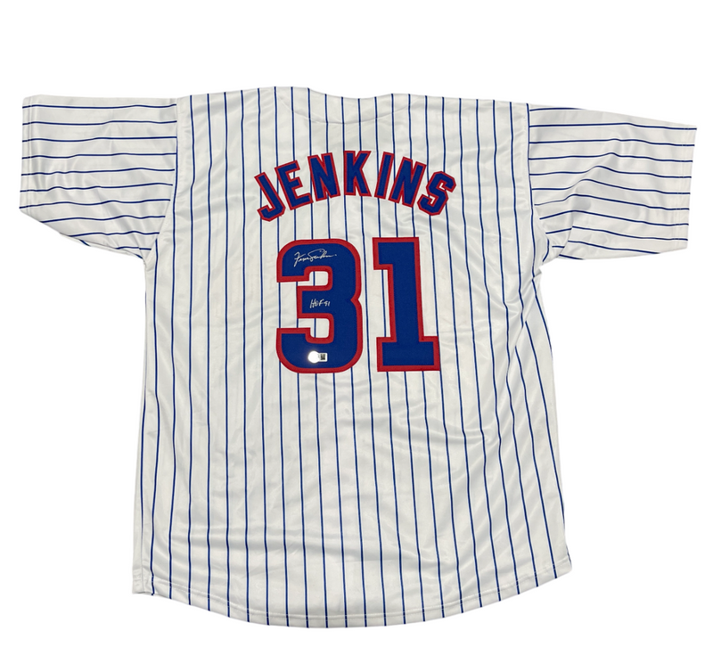 Fergie Jenkins Signed Chicago Cubs Custom Jersey w/ HOF 91 Beckett Wit BAS COA