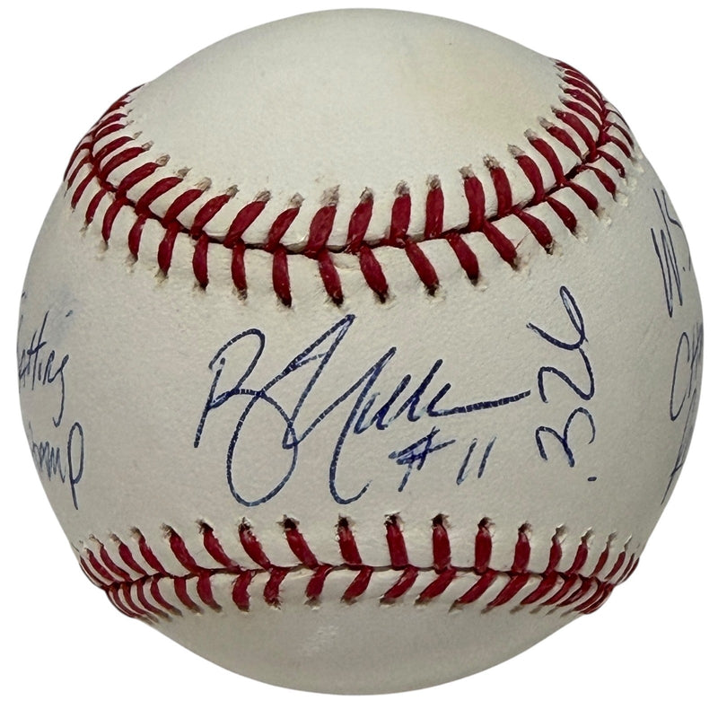 Bill Mueller Signed Autographed ROMLB Baseball w/ 3 Ins JSA COA Red Sox