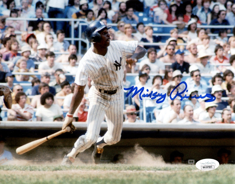 Mickey Rivers Signed Autographed New York Yankees 8x10 Photo JSA COA #2