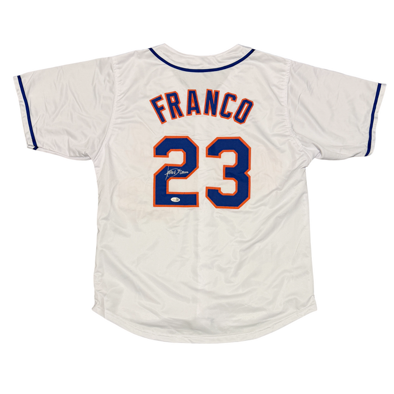 Julio Franco Signed Autographed New York Mets Custom Jersey JSA Witness COA
