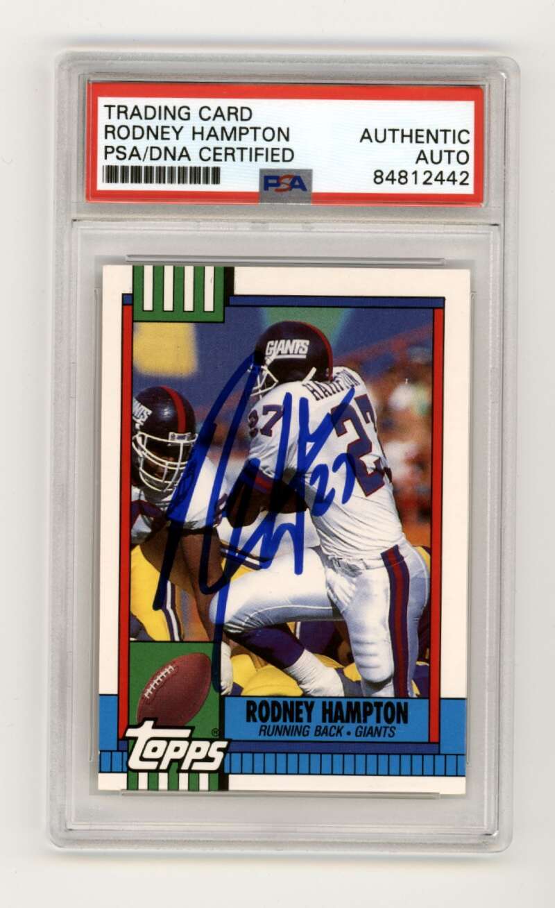 Rodney Hampton 1990 Topps Traded #30T Rookie RC Signed PSA Authentic Auto Giants