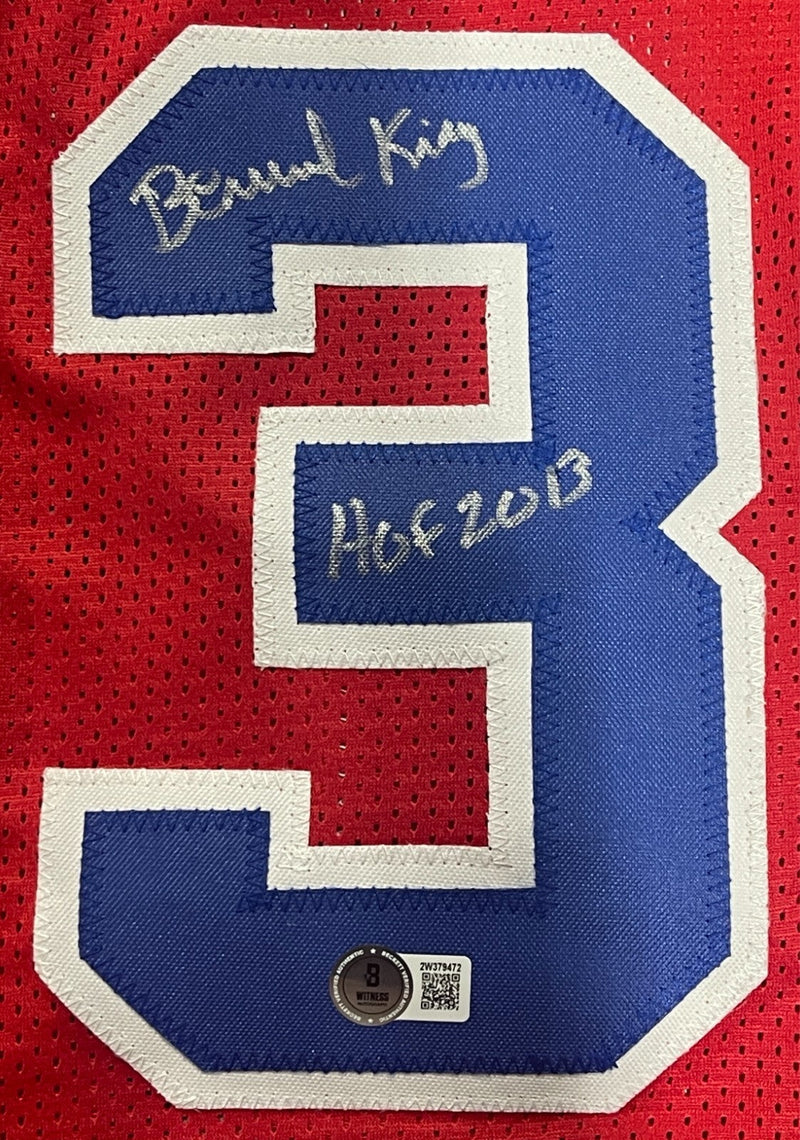 Bernard King Signed Washington Bullets Custom Jersey w/ HOF Beckett Wit BAS COA