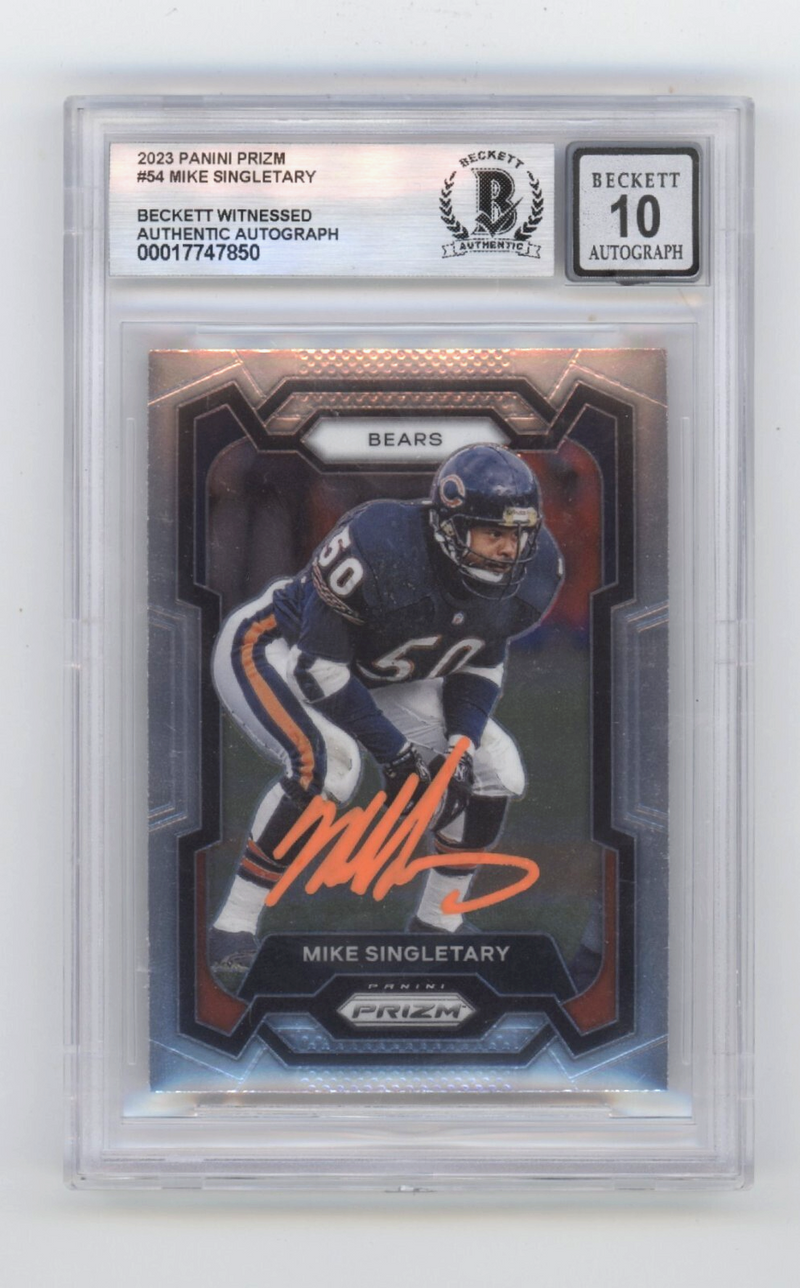 Mike Singletary 2023 Panini Prizm #54 Signed Beckett BGS 10 Auto Bears