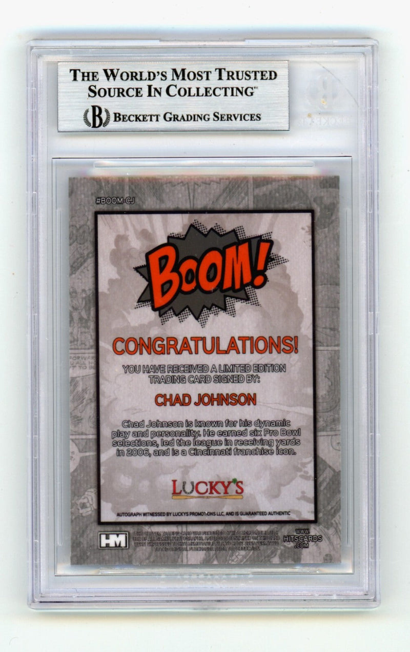 Chad Johnson 2024 Hits Memorabilia BOOM Silver Signed BGS BAS Auto Cincinnati