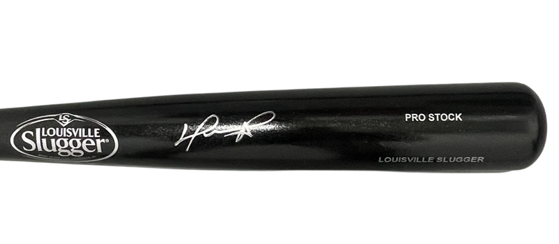 David Ortiz Signed Black Louisville Slugger Baseball Bat Beckett Witness BAS COA