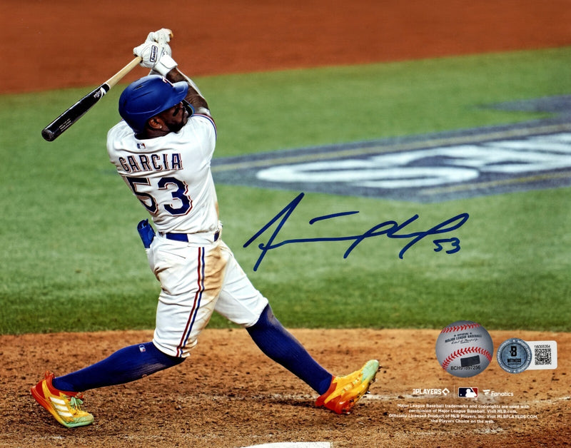 Adolis Garcia Signed Rangers 8x10 Fanatics Photo Beckett Witness BAS COA #1
