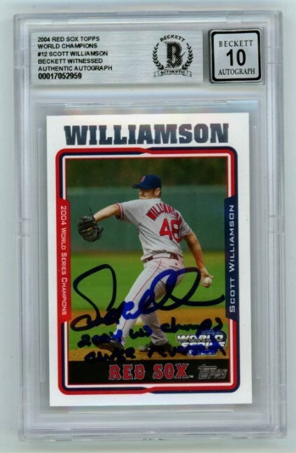 Scott Williamson 2004 Topps World Series w Curse Reversed Signed BAS BGS 10 Auto