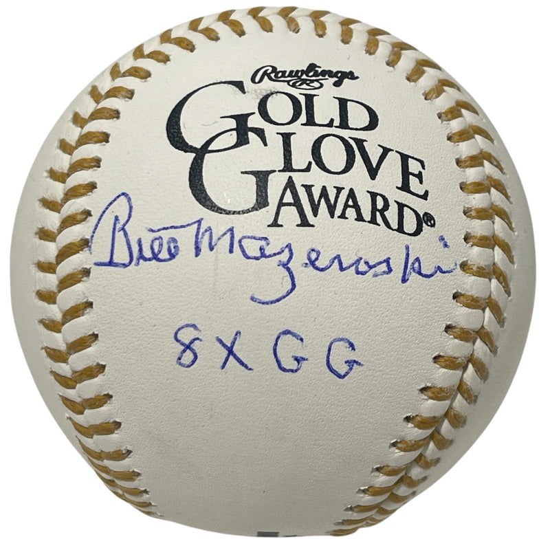 Bill Mazeroski Signed Gold Glove Baseball w/ 8x GG Beckett Witness BAS COA