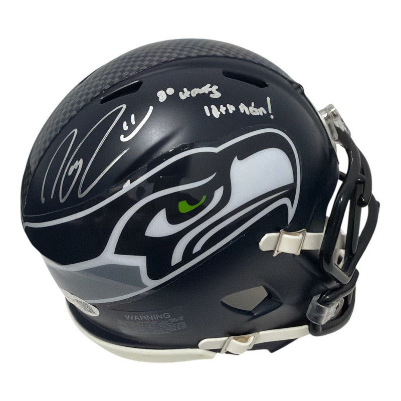 Nate Robinson Signed Seahawks Speed Mini Helmet w/ Go Hawks 12th Man JSA Wit COA