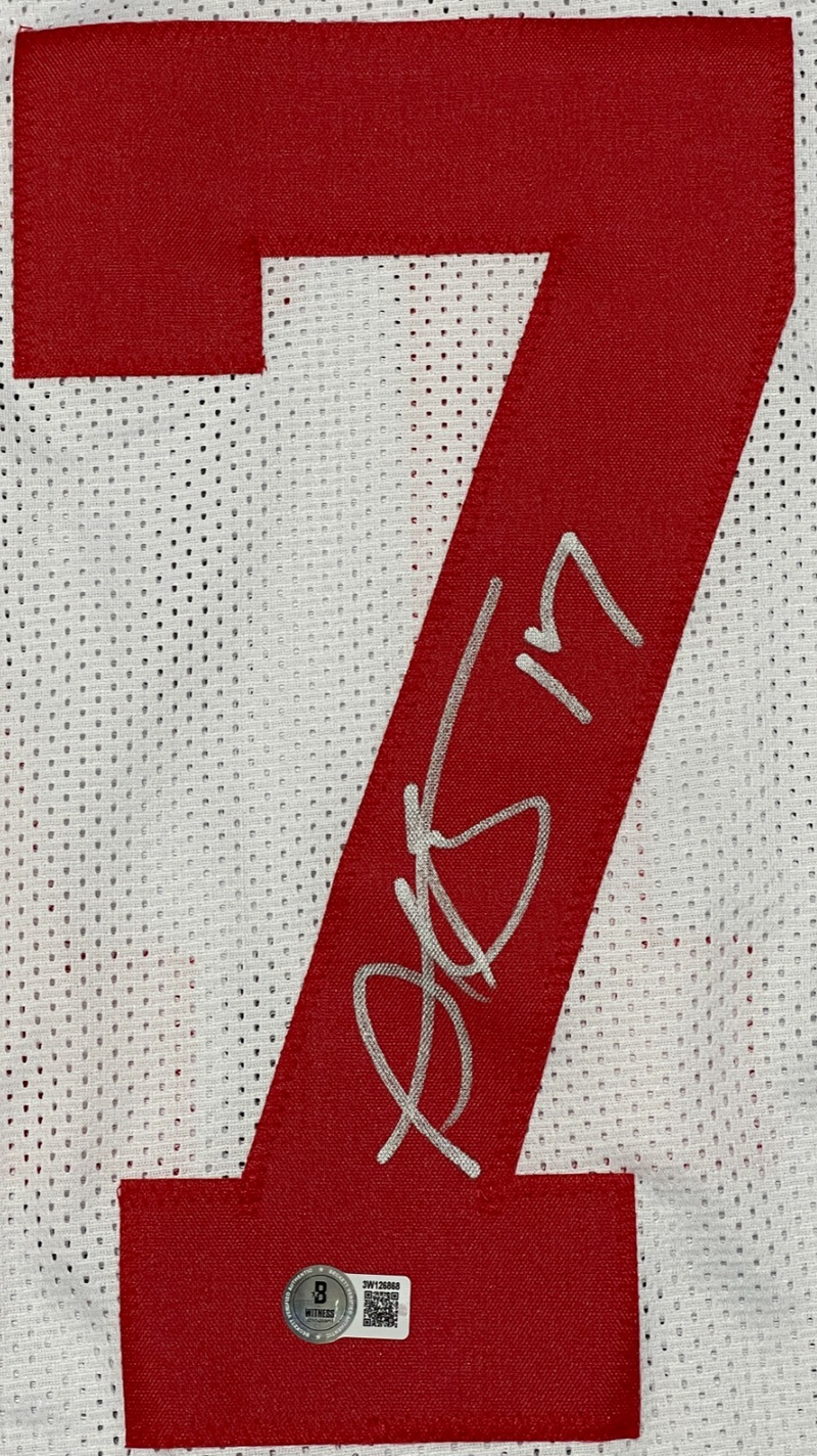 Plaxico Burress Signed New York Giants Custom Jersey Beckett Witness BAS COA