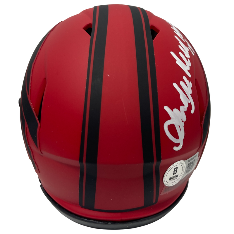 Andre Reed Signed Bills Rave Mini Helmet w/ HOF 14 Beckett Witness BAS COA