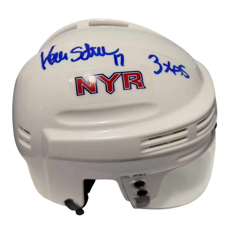 Kevin Stevens Signed New York Rangers Mini Helmet w/ 3x AS JSA Witness COA