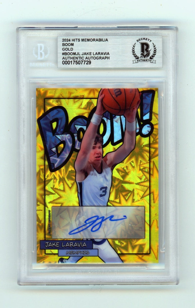 Jake LaRavia 2024 Hits Memorabilia BOOM Gold /10 Signed BGS BAS Auto Memphis