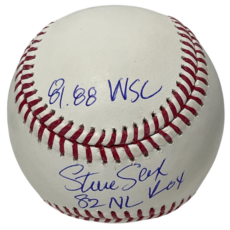 Steve Sax Signed ROMLB Baseball w/ 3 Insc Beckett Witness BAS COA Dodgers