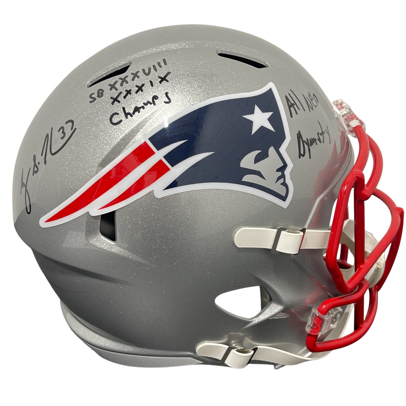 Rodney Harrison Signed Patriots Speed FS Full Size Helmet 2x Ins Beckett BAS COA