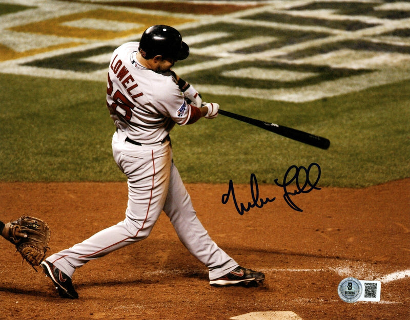 Mike Lowell Signed Autographed Boston Red Sox 8x10 Beckett Witness BAS COA #2