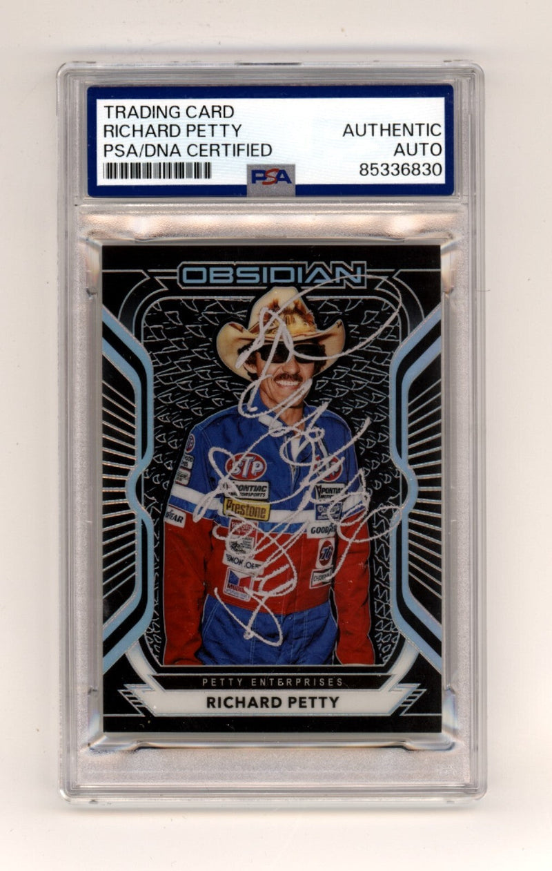 Richard Petty 2021 Panini Obsidian Racing #28 Signed PSA Auto NASCAR