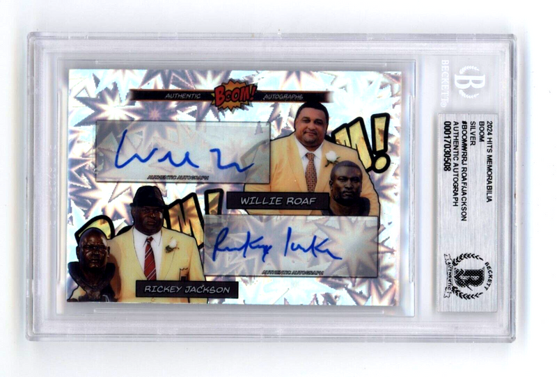 Willie Roaf & Rickey Jackson 2024 Hit BOOM Silver Dual Signed BGS BAS Auto Saint