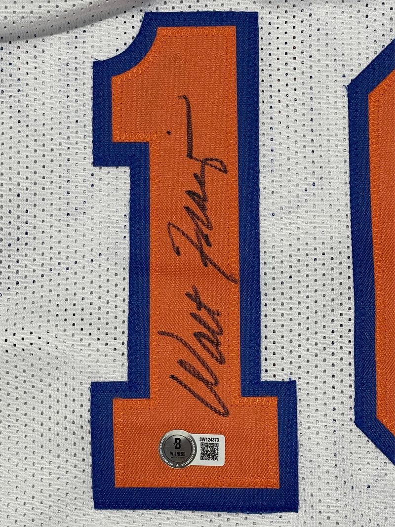 Walt Frazier Signed New York Knicks Custom Jersey Beckett Witness BAS COA