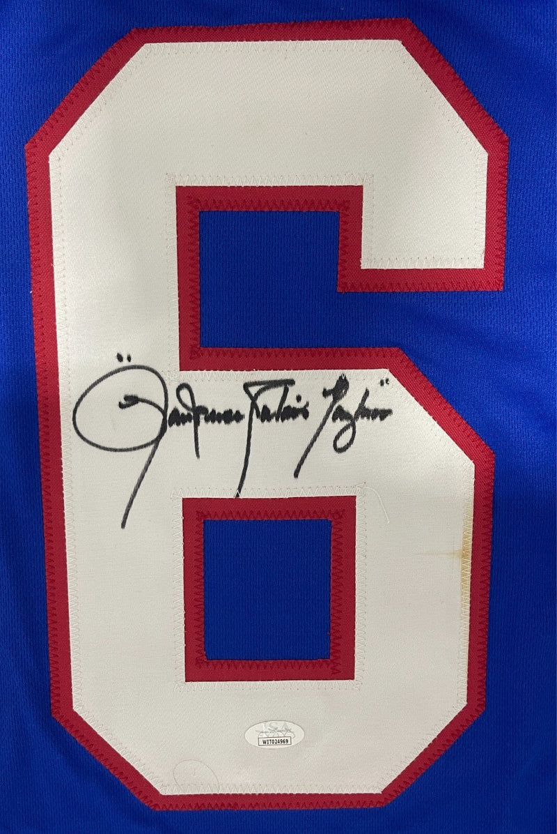 Lawrence Taylor Signed Full Name Giants Custom Jersey Beckett Wit BAS COA RARE