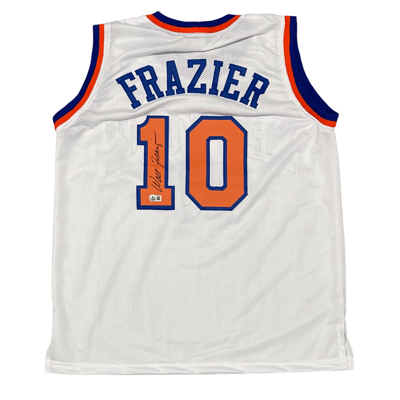 Walt Frazier Signed New York Knicks Custom Jersey Beckett Witness BAS COA