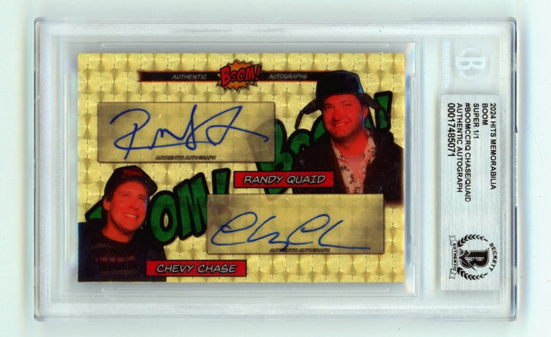 Chevy Chase Randy Quaid 2024 Hits Memorabilia BOOM Super 1/1 Signed BGS BAS Auto
