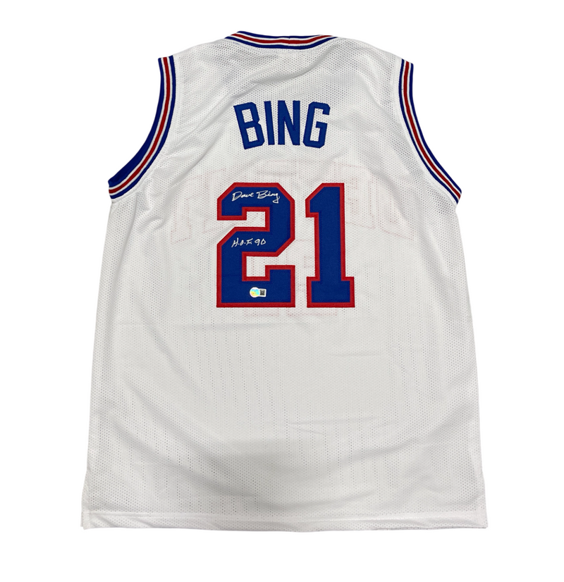 Dave Bing Signed Detroit Pistons Custom Jersey w/ HOF 90 Beckett Witness BAS COA