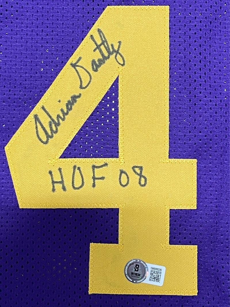 Adrian Dantley Signed Utah Jazz Custom Jersey w/ HOF 09 Beckett Witness BAS COA