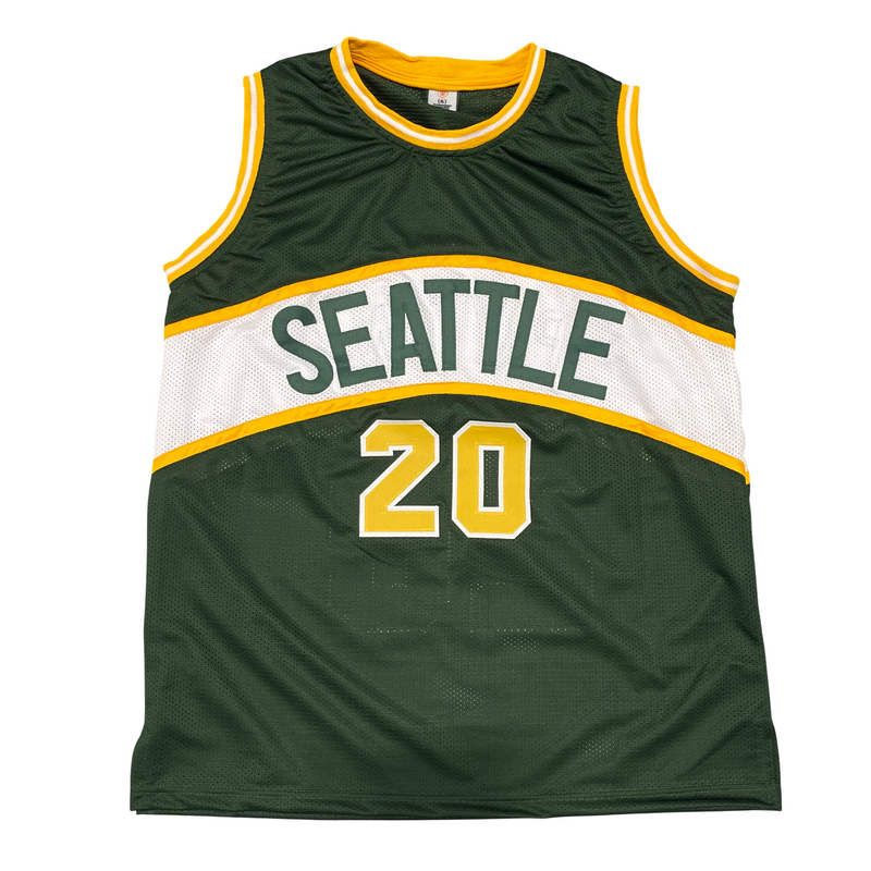 Gary Payton Signed Seattle Supersonics Custom Jersey Beckett Witness BAS COA