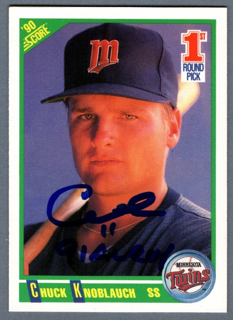 Chuck Knoblauch Signed Autographed 1990 Score #672 w/ 91 AL ROY LSCM COA Twins