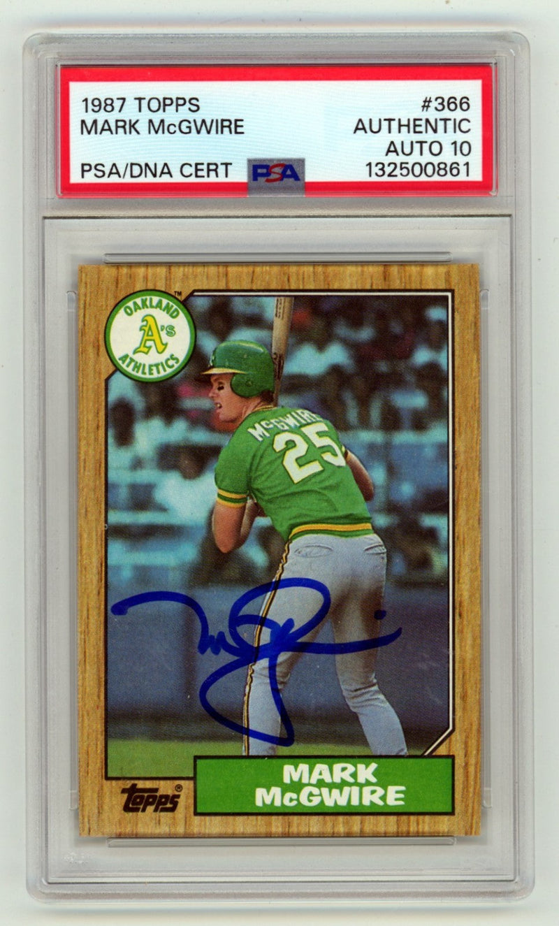 Mark McGwire 1987 Topps #366 Signed Rookie RC PSA 10 Auto Athletics Big Mac