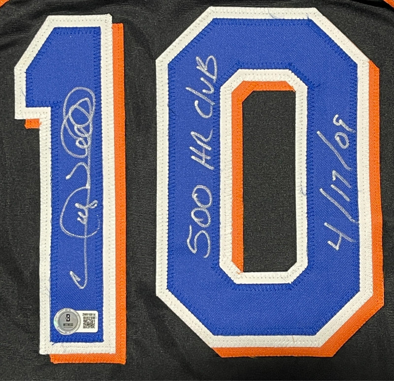 Gary Sheffield Signed Mets Custom Jersey w/ 500 HR Club Beckett Witness BAS COA