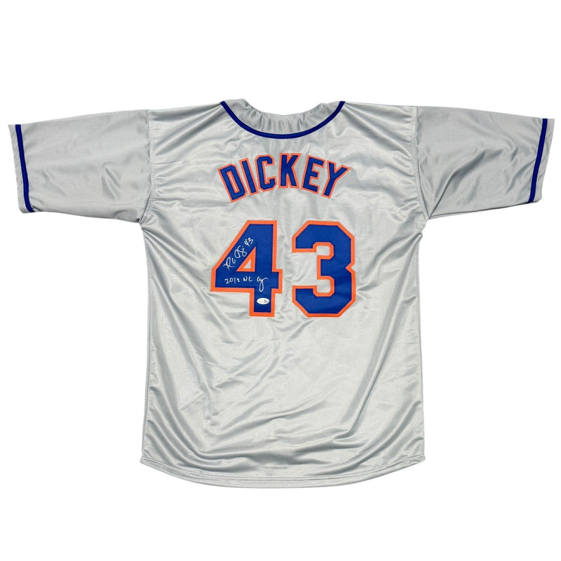 R.A. Dickey Signed New York Mets Custom Jersey w/ 2012 NL CY JSA Witness COA