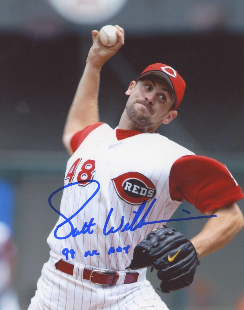 Scott Williamson Signed Cincinnati Reds 8x10 Photo w/ 99 NL ROY LSCM COA