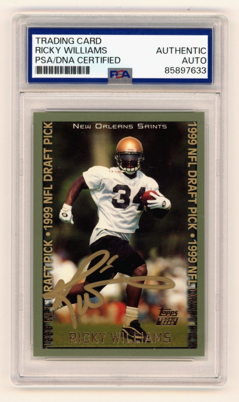 Ricky Williams 1999 Topps #329 Signed Auto Rookie RC PSA Authentic Auto Saints