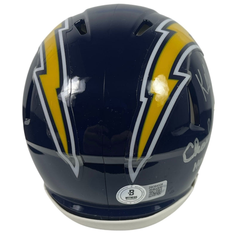 Kellen Winslow & Charlie Joiner Signed Chargers TB Mini Helmet w/ HOF BAS COA