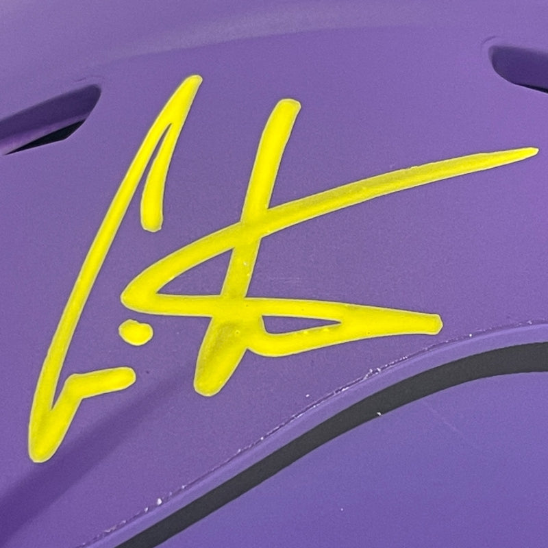 Cris Carter Signed Minnesota Vikings Rave Mini Helmet Beckett Witness BAS COA