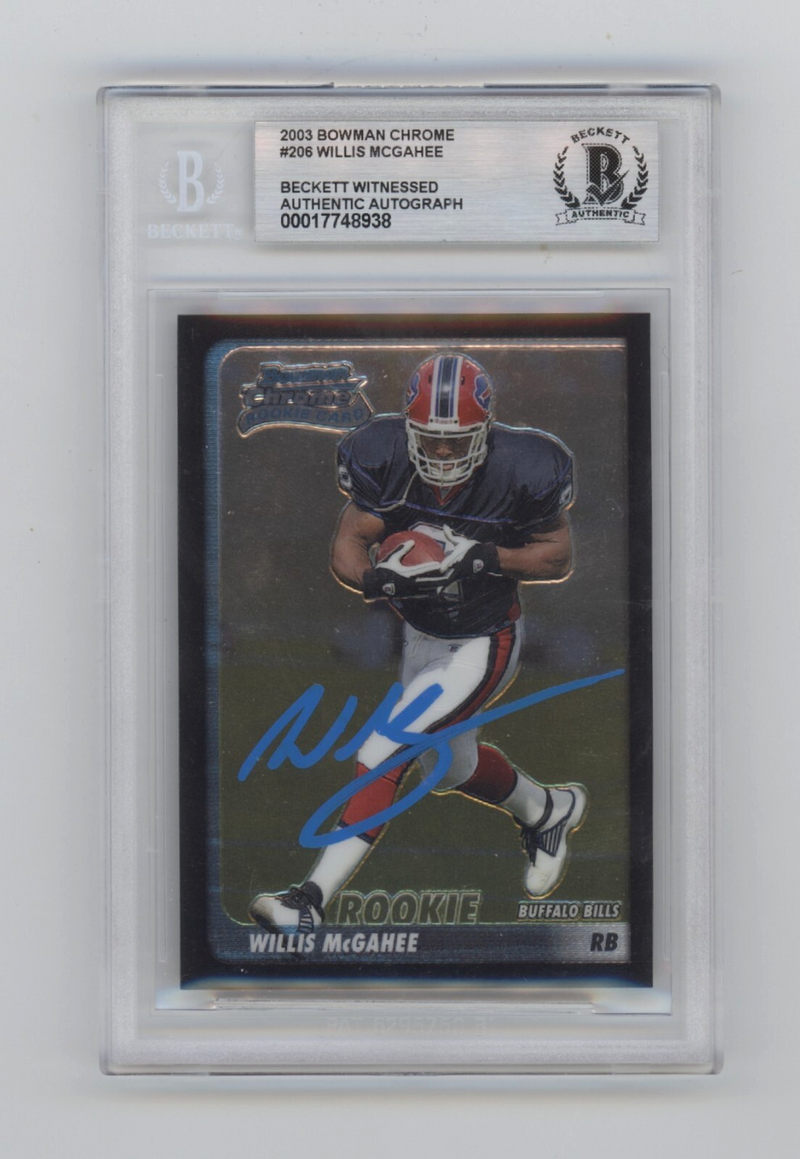 Willis McGahee 2003 Bowman Chrome #206 RC Signed Beckett BGS BAS Auto Bills