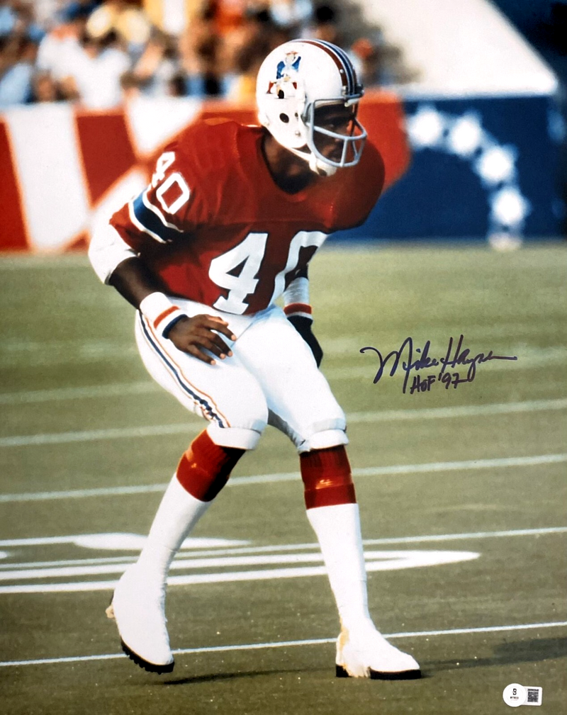 Mike Haynes Signed NE Patriots 16x20 Photo w/ HOF 97 Beckett Witness BAS COA