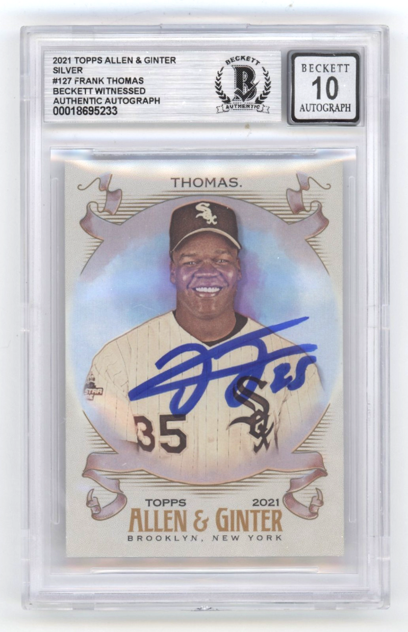 Frank Thomas 2021 Topps Allen Ginter Silver Signed Beckett BGS 10 Auto White Sox