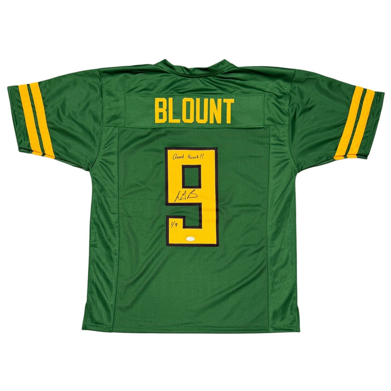 LeGarrette Blount Signed Oregon Custom Jersey LE /9 w/ Quack Quack JSA Wit COA