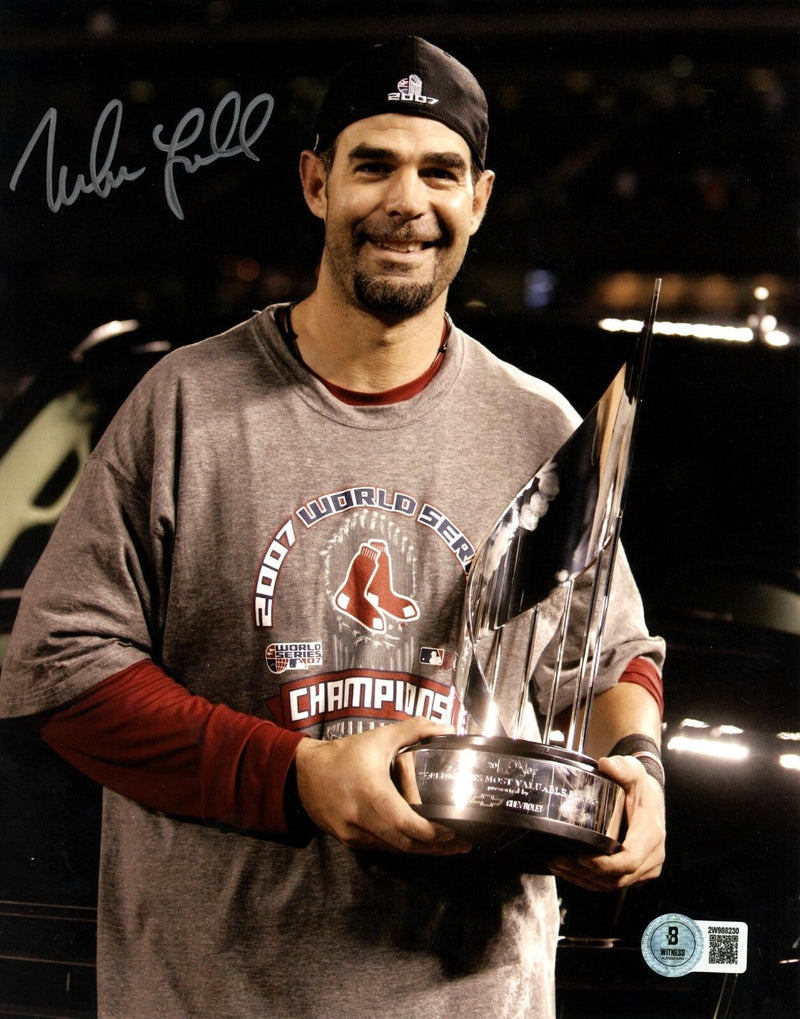 Mike Lowell Signed Autographed Boston Red Sox 8x10 Beckett Witness BAS COA #1