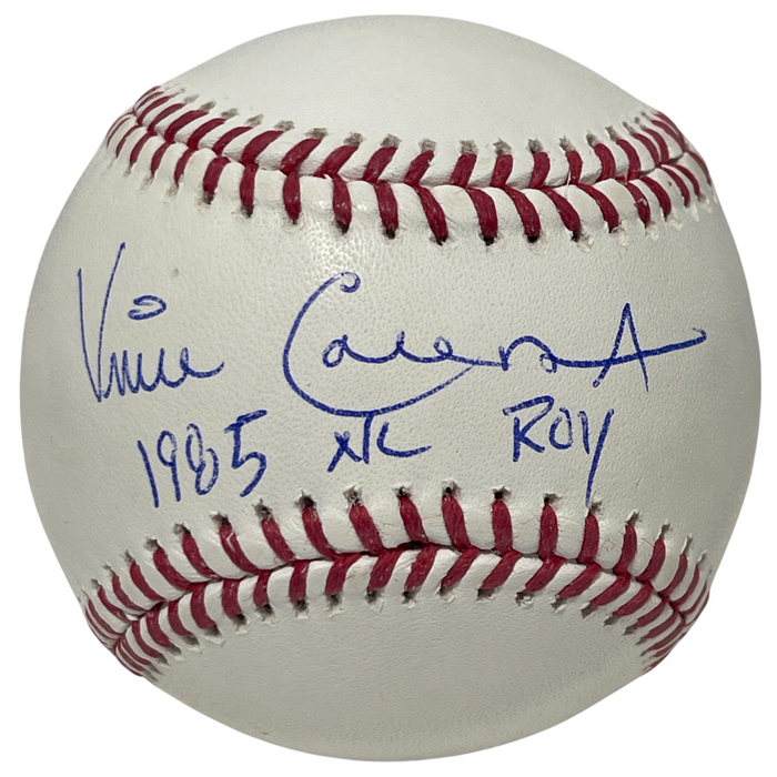 Vince Coleman Signed ROMLB Baseball w/ 1985 NL ROY Beckett Witness BAS COA