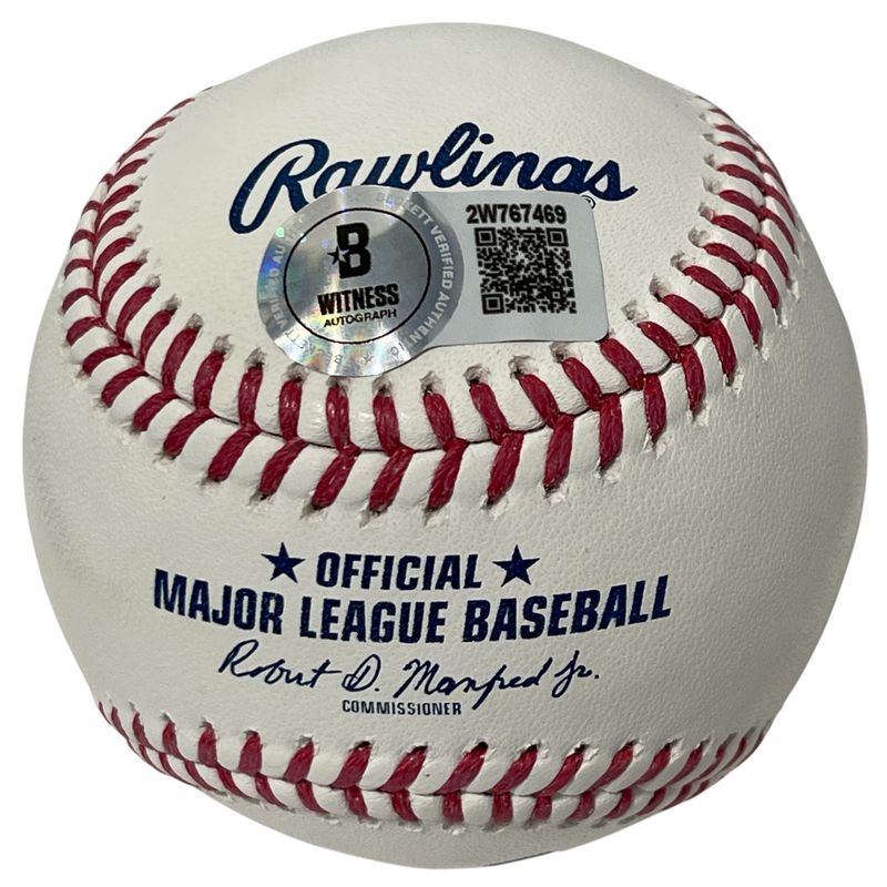 Rollie Fingers Signed ROMLB Baseball w/ 3 Insc Beckett Witness BAS COA Athletics