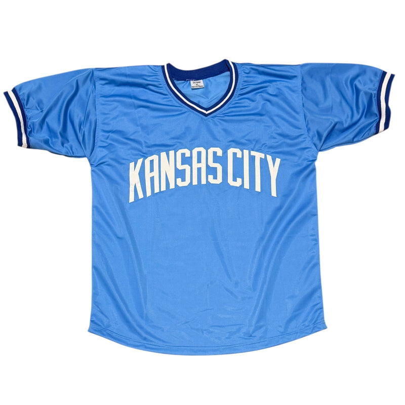 Bret Saberhagen Signed Kansas City Royals Custom Jersey w/ 3 Ins JSA Witness COA