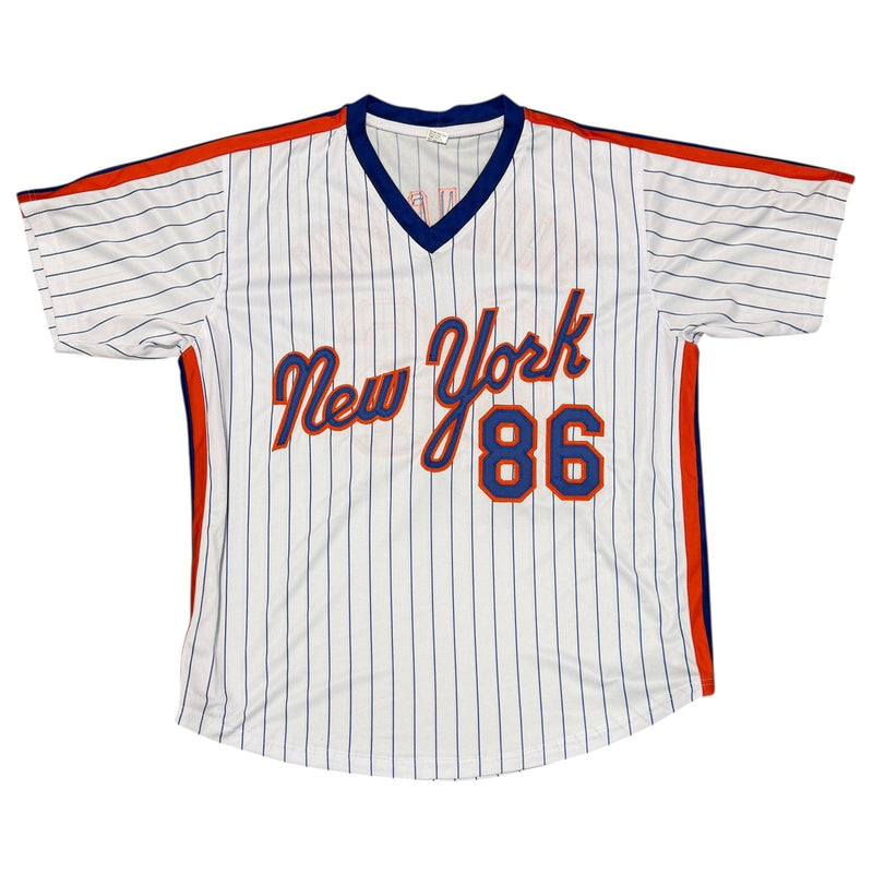 Gooden Darling Ojeda Fernandez Signed Custom Mets Jersey w/ 86 Champs JSA W COA