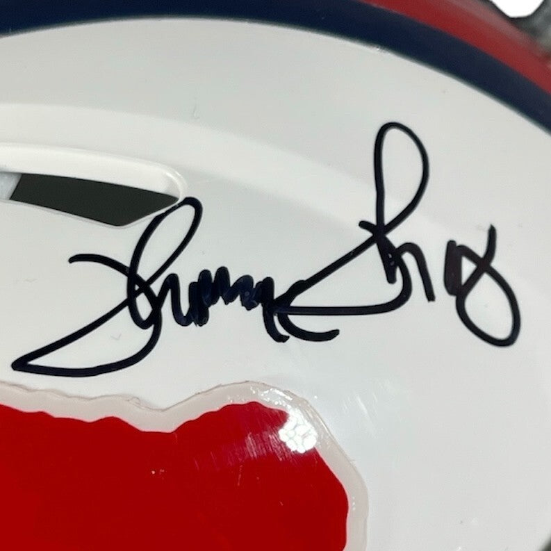 Kelly Reed Thomas Triple Signed Bills TB Mini Helmet Beckett Witness BAS COA