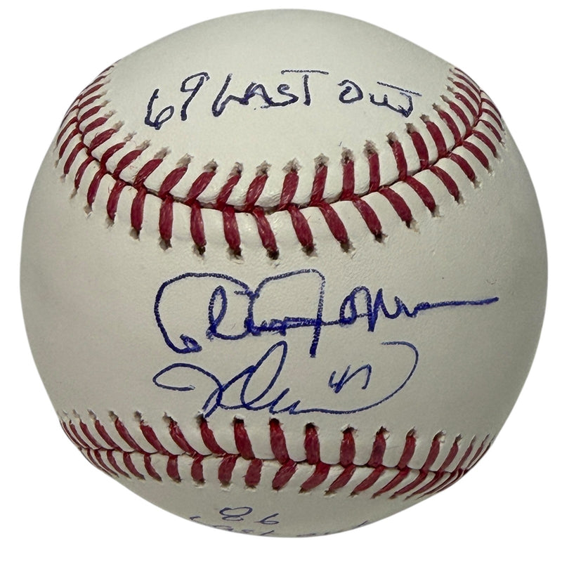 Cleon Jones & Jesse Orosco Dual Signed ROMLB Baseball w/ Last Out WS JSA Wit COA