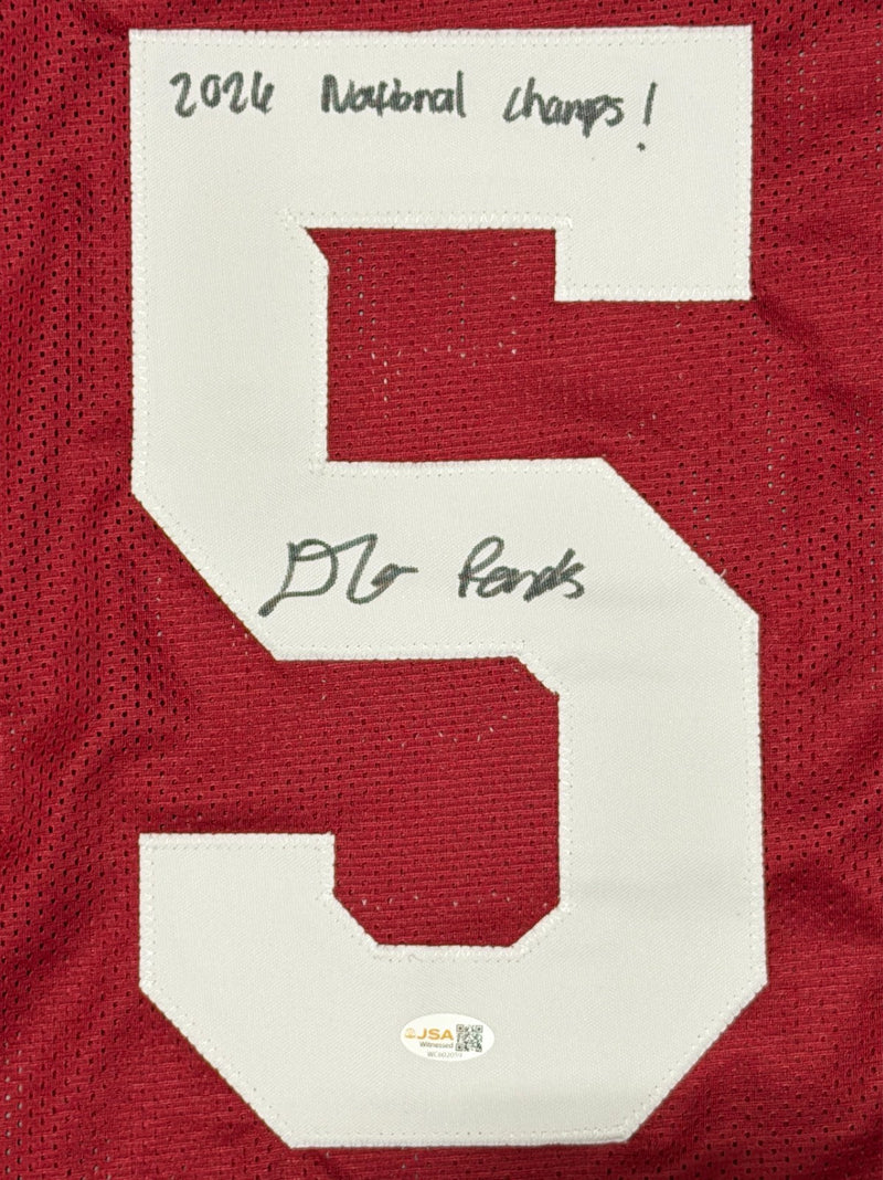 D'Angelo Ponds Signed Indiana Custom Jersey w/ 2026 National Champs JSA Wit COA